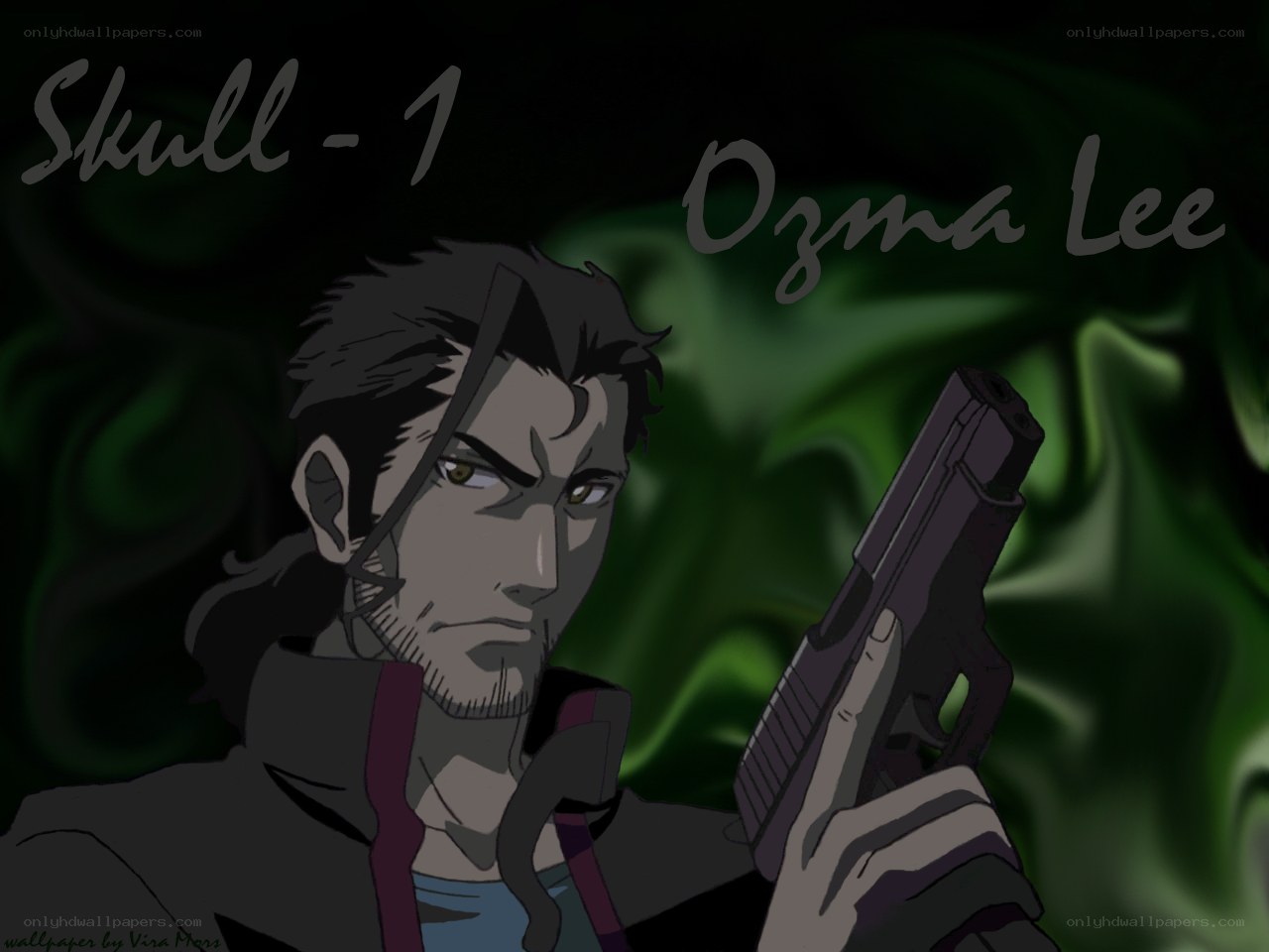 Ozma Lee holding a gun