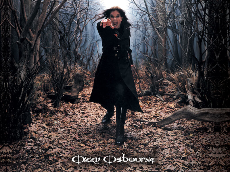Ozzy Osbourne in a dark forest