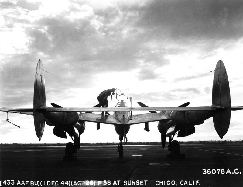 P-38 at sunset