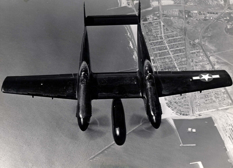 P-38 Lightning Aircraft — Black
