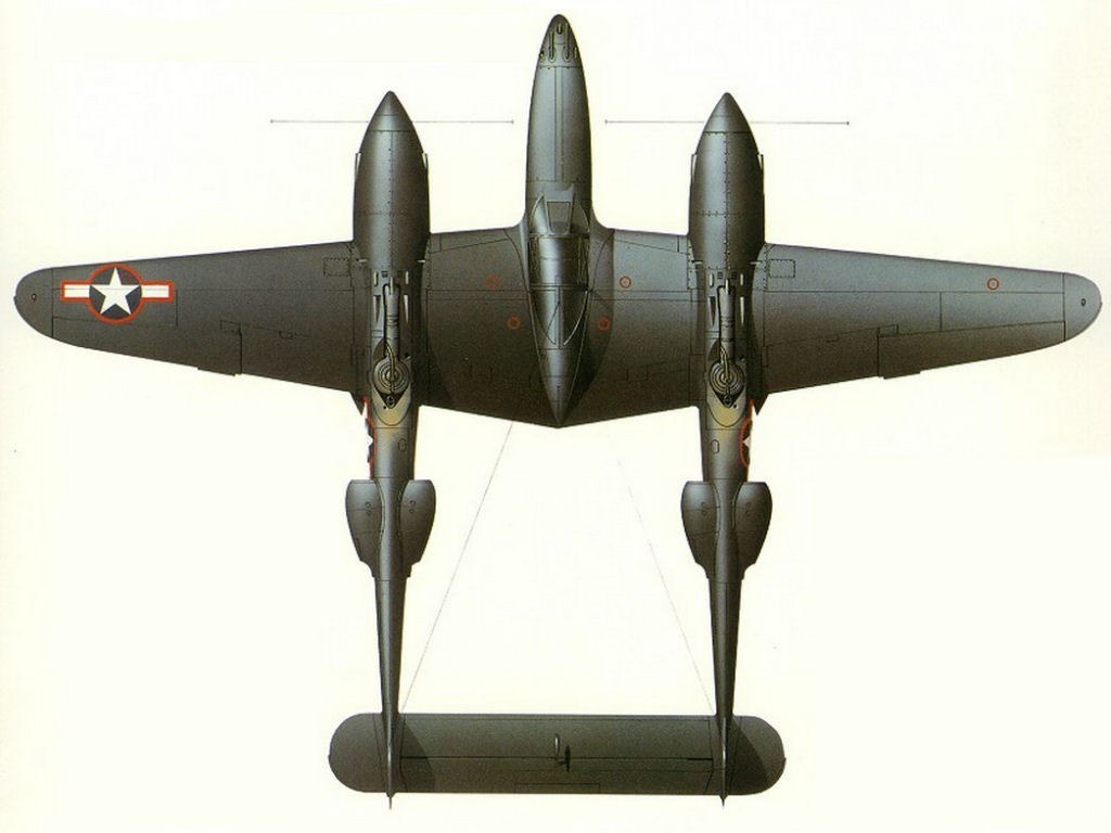 P-38 Lightning aircraft diagram