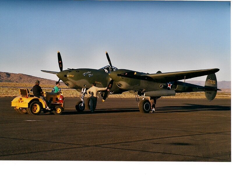 P-38 Lightning Aircraft — Green, Calm