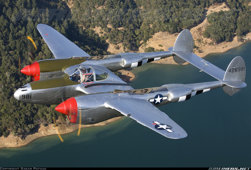 P-38 Lightning Aircraft — Silver, Serene