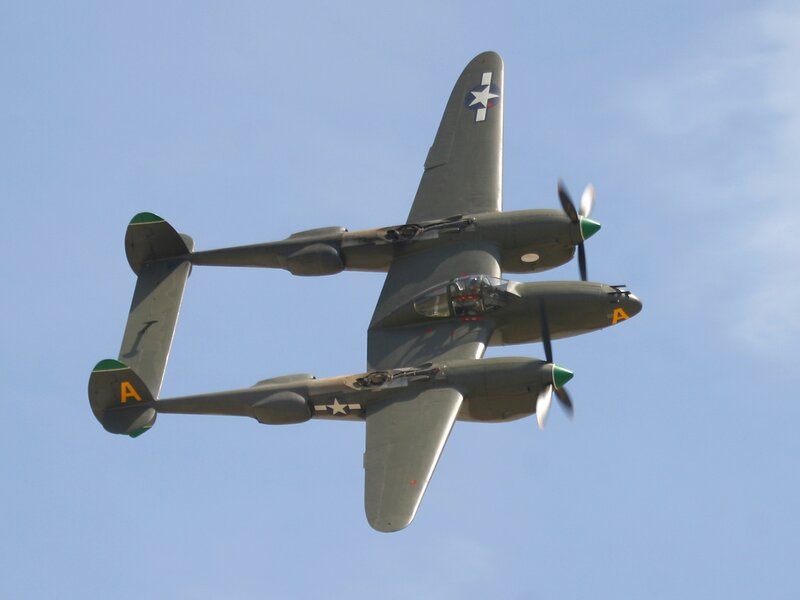 P-38 Lightning in flight