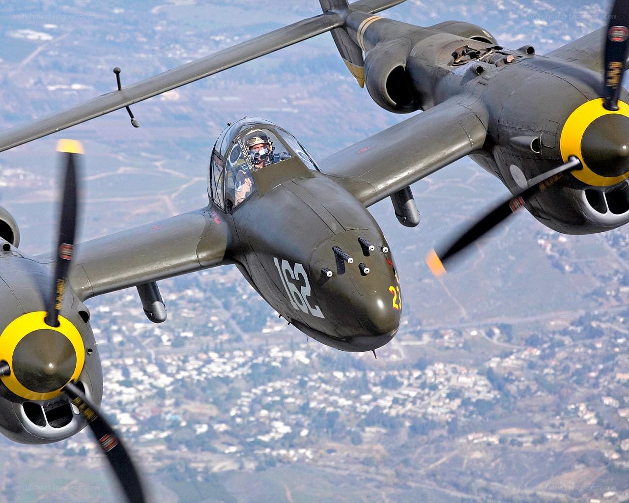 P-38 Lightning in flight