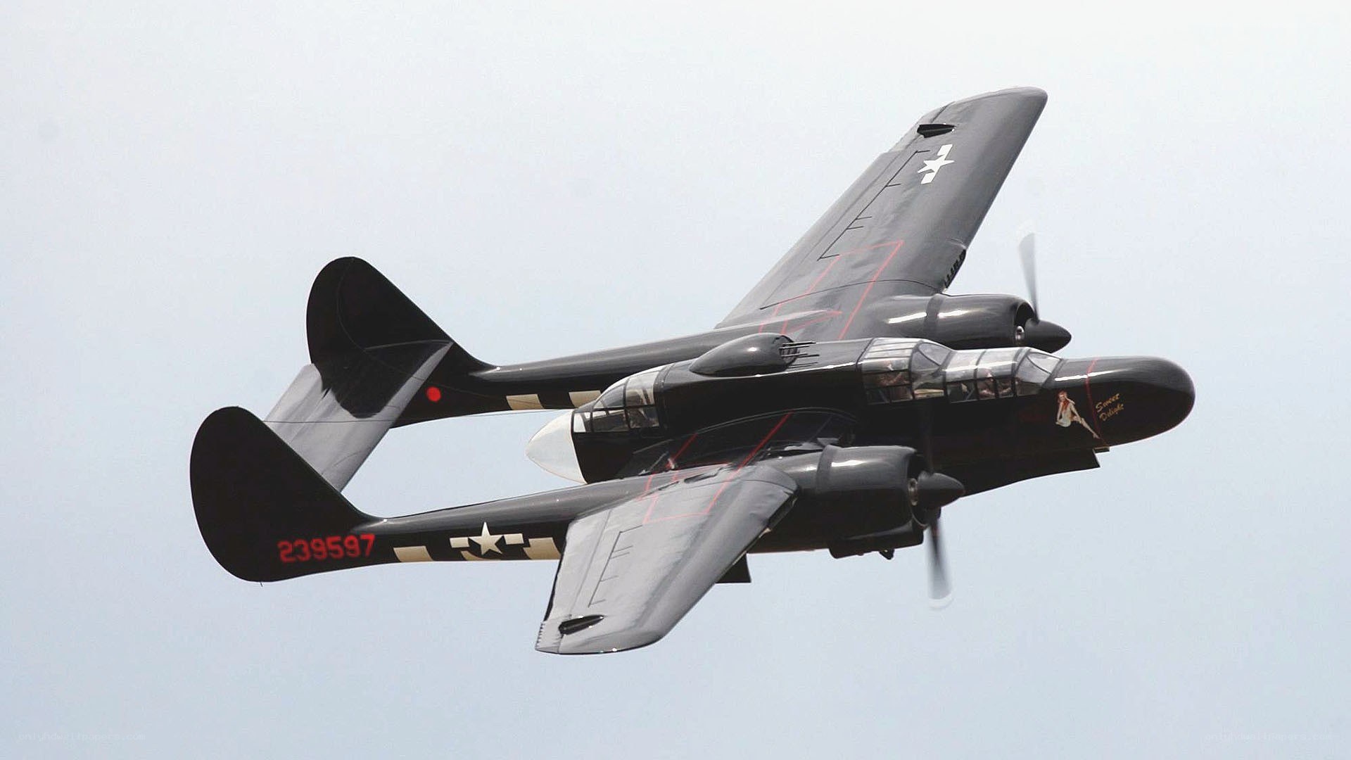 P-38 Lightning in flight