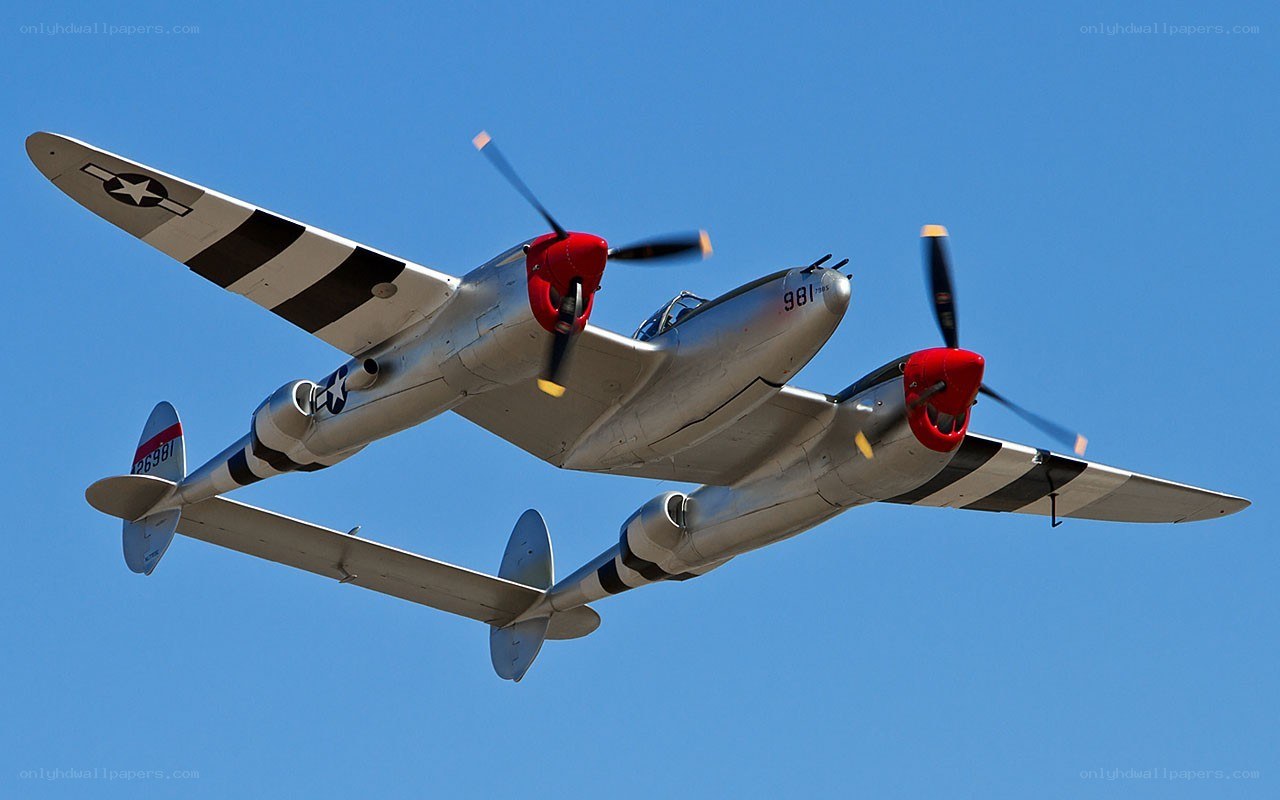 P-38 Lightning in flight