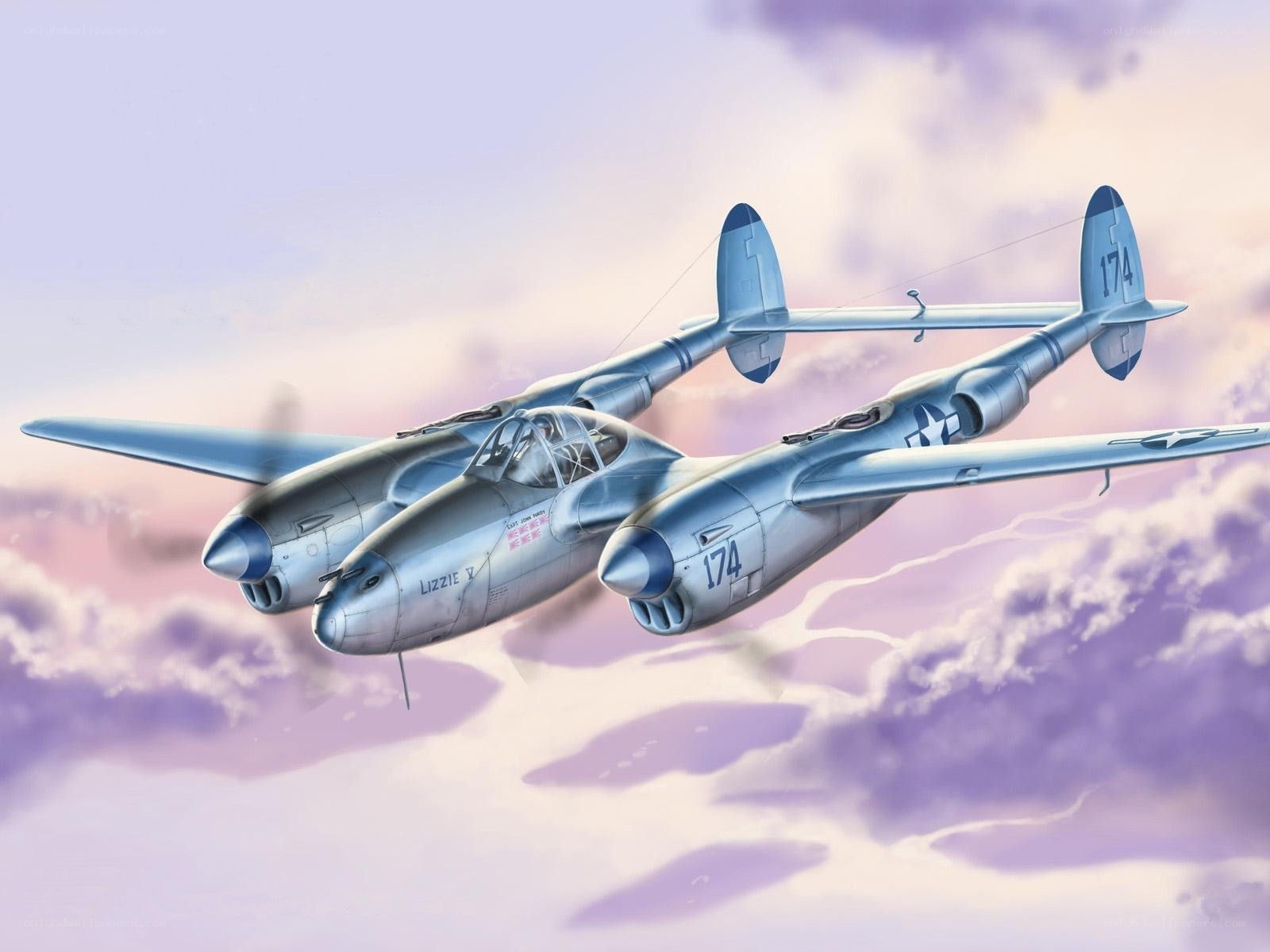 P-38 Lightning in flight