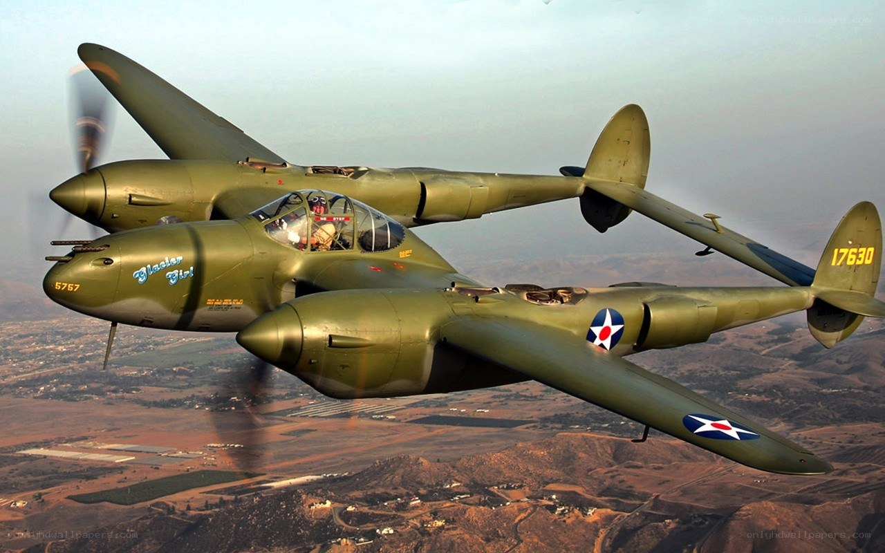 P-38 Lightning in flight