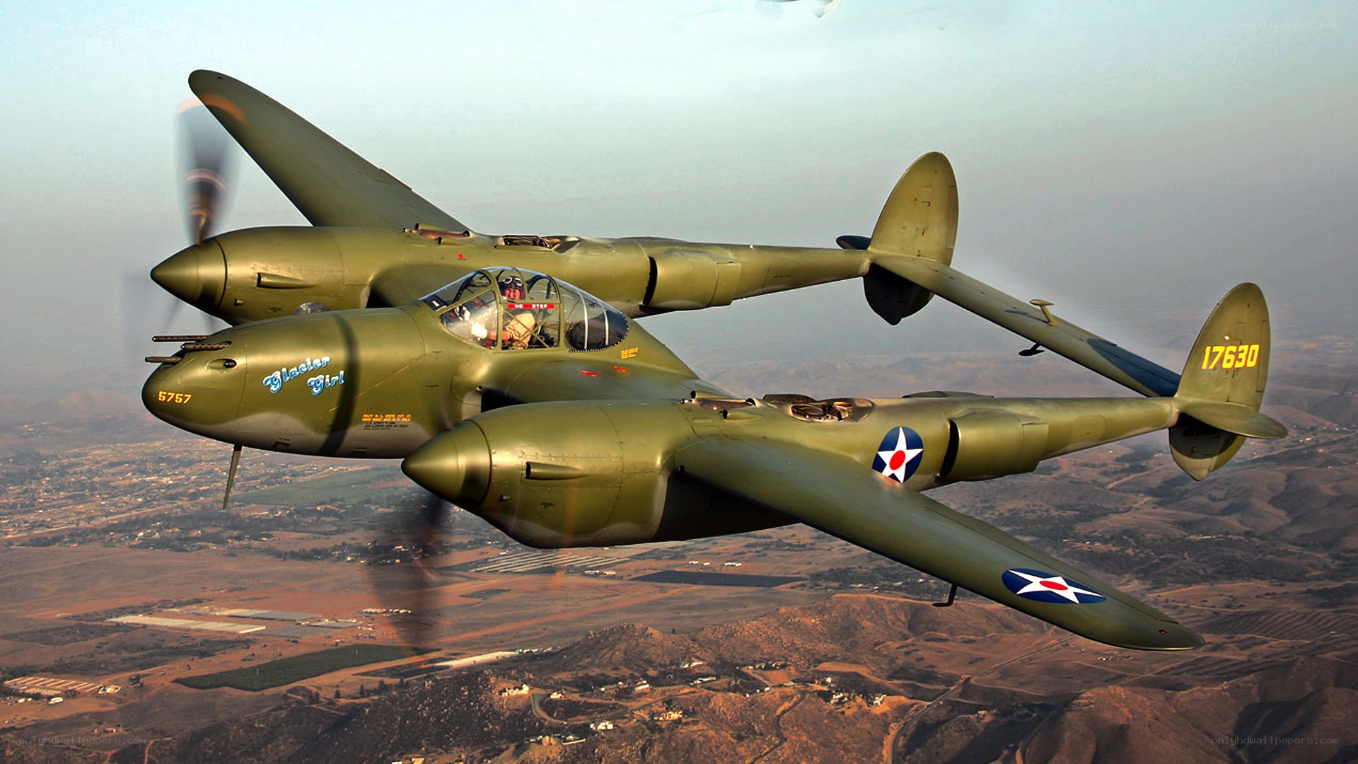 P-38 Lightning in flight