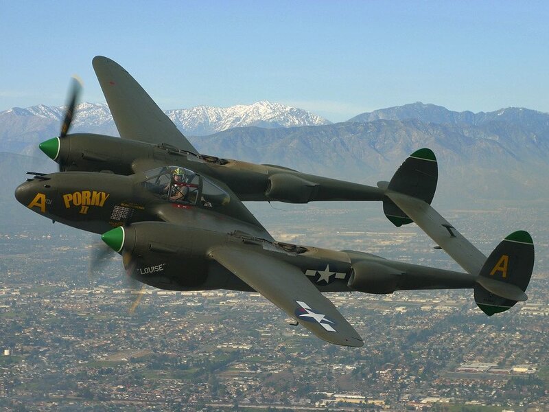 P-38 Lightning in flight