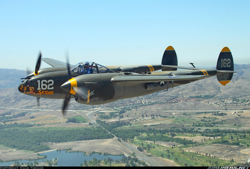 P-38 Lightning in flight