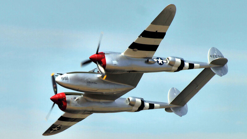 P-38 Lightning in flight