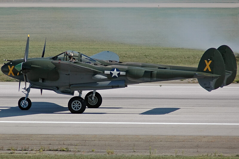 P-38 Lightning on runway