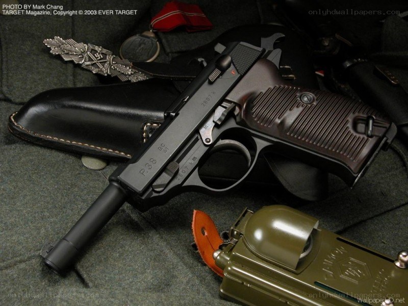 P-38 pistol with accessories