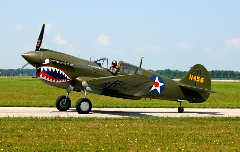 P-40 Warhawk Aircraft — Green, Calm