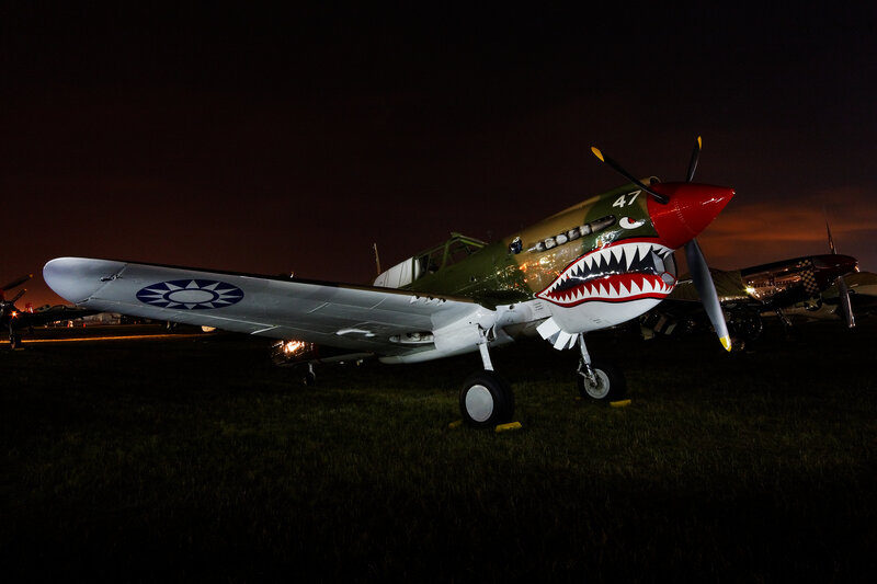 P-40 Warhawk at night