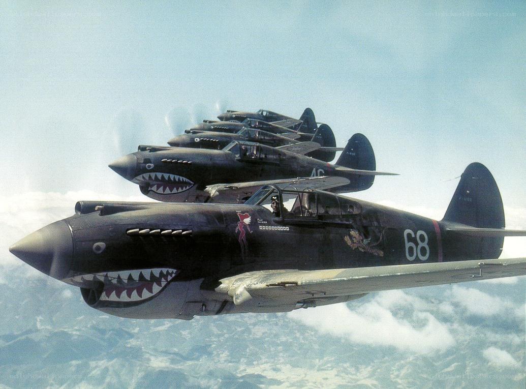 P-40 Warhawk formation