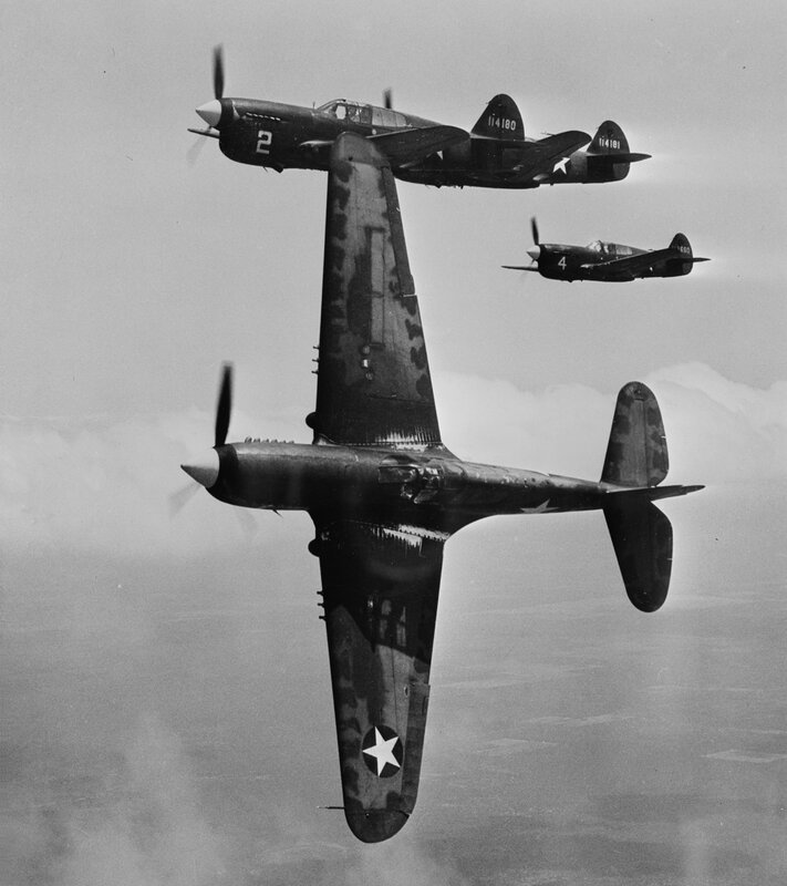 P-40 Warhawk formation