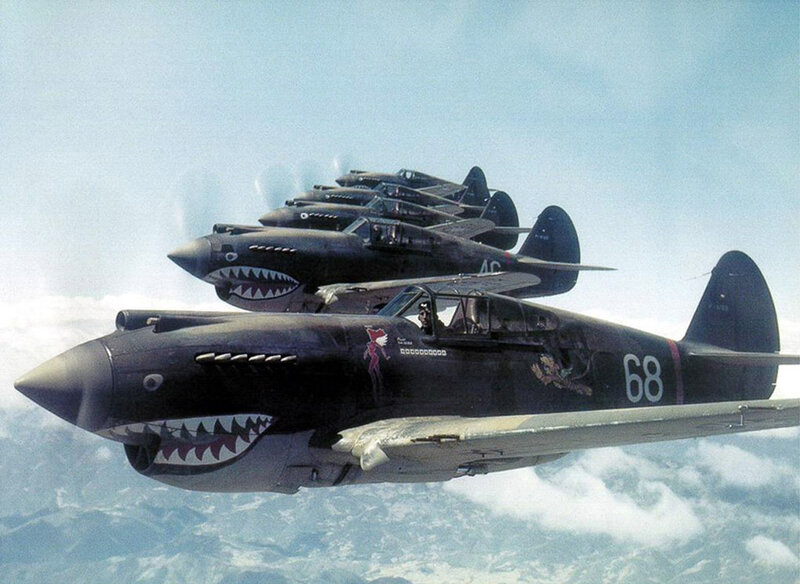P-40 Warhawk formation