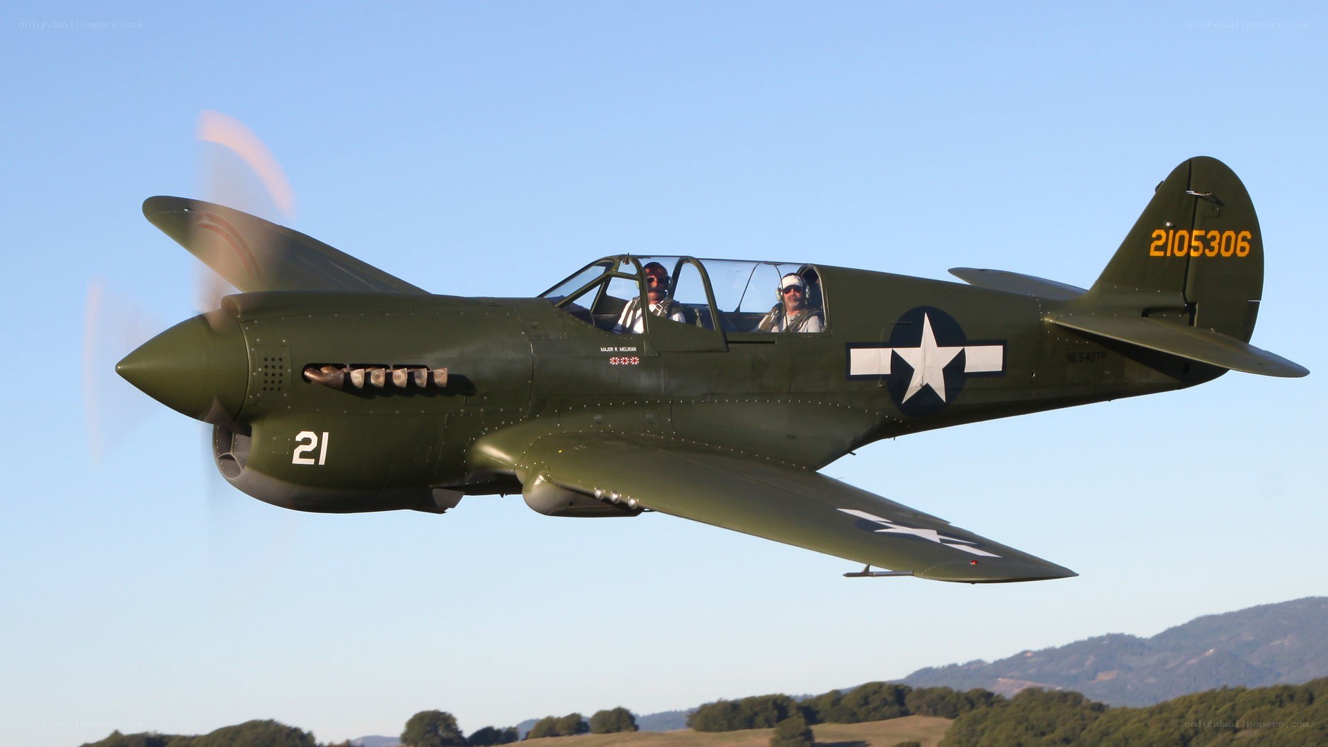 P-40 Warhawk in flight