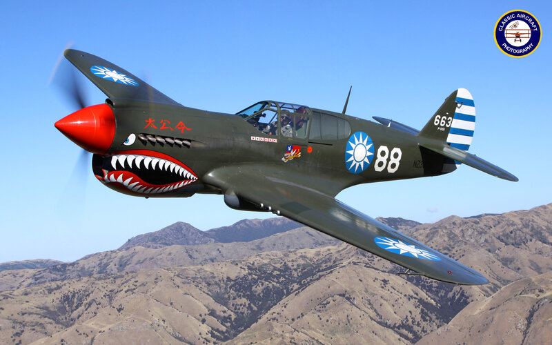 P-40 Warhawk in flight