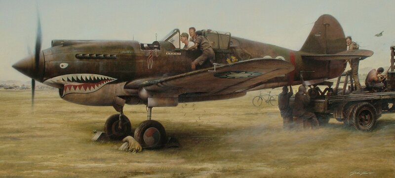 P-40 Warhawk on the airfield