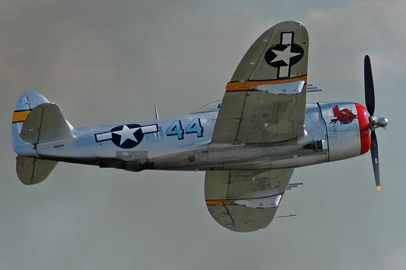P-47 Thunderbolt Aircraft — Silver, Dynamic, Photograph