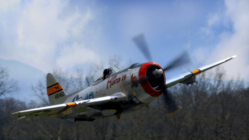P-47 Thunderbolt Aircraft — Silver, Dynamic