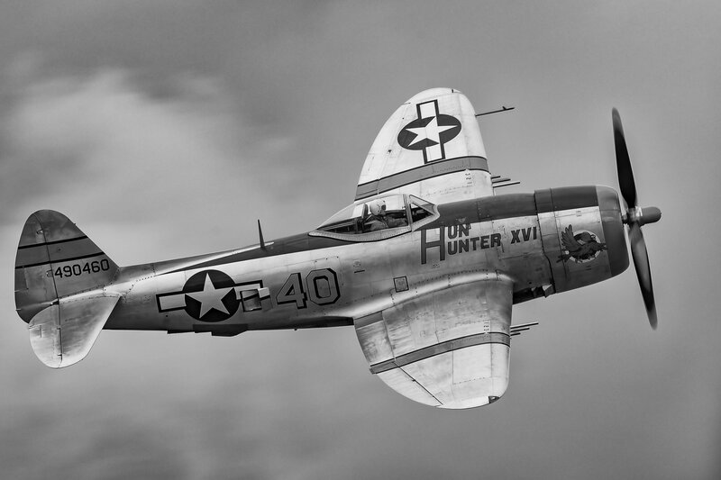 P-47 Thunderbolt Fighter — Black, Dramatic