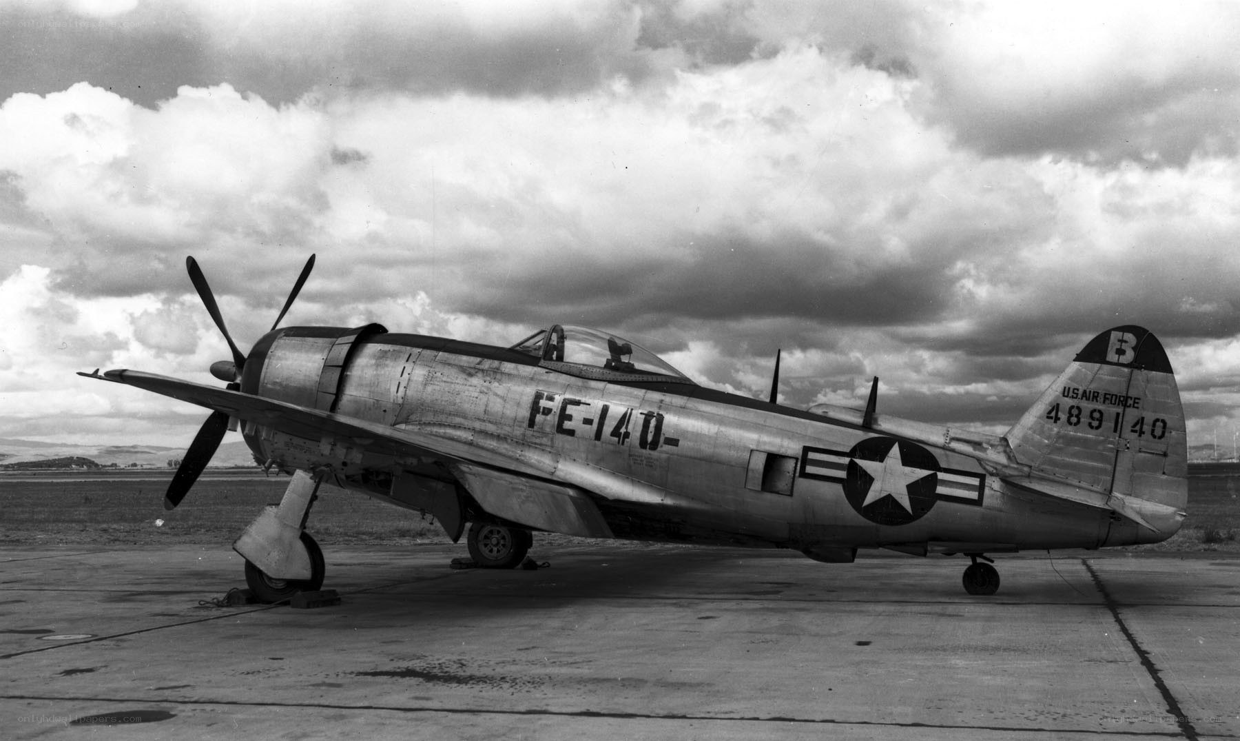 P-47 Thunderbolt on airfield