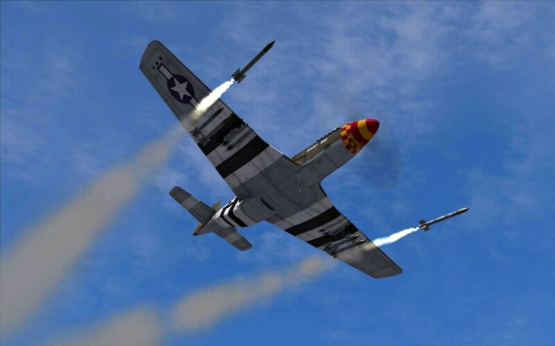 P-51 Mustang Aircraft — Blue, Dynamic, Afternoon