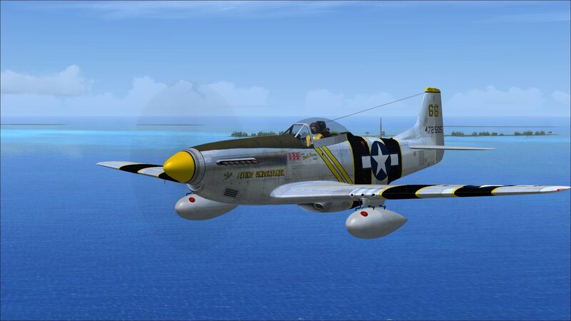 P-51 Mustang Aircraft — Blue, Serene, Afternoon, 3d Render
