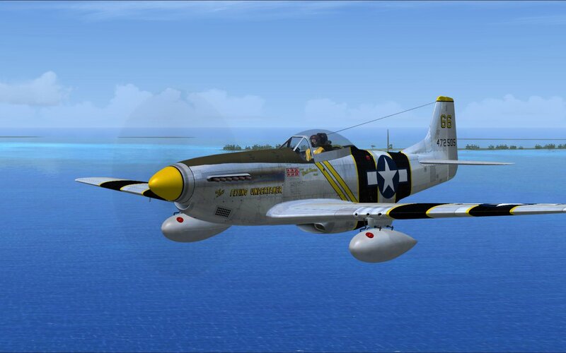 P-51 Mustang Aircraft — Blue, Serene