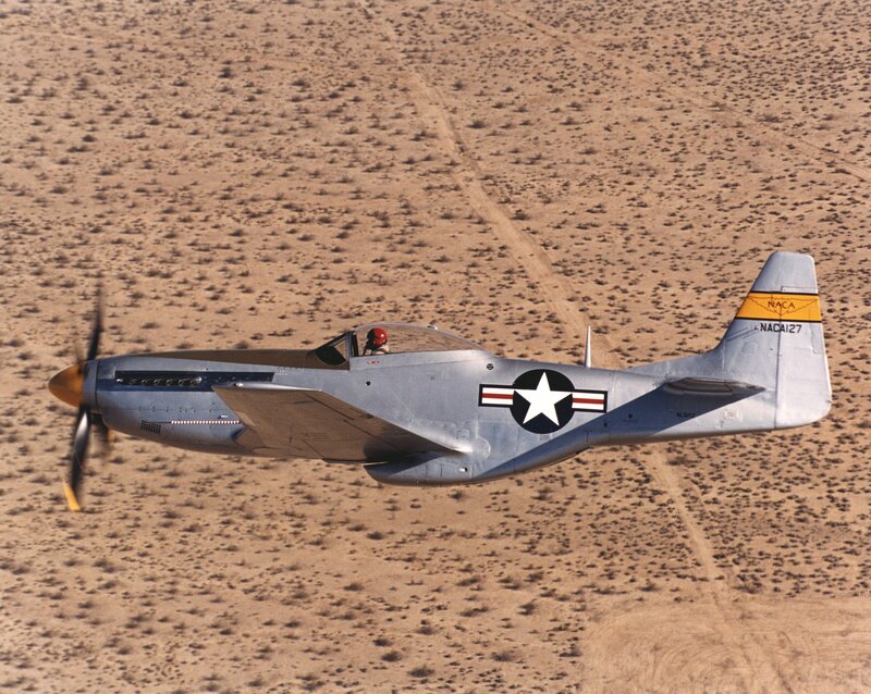 P-51 Mustang Aircraft — Gray, Aerial, Afternoon