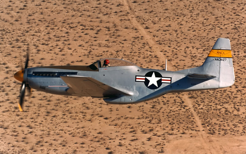 P-51 Mustang Aircraft — Gray, Aerial
