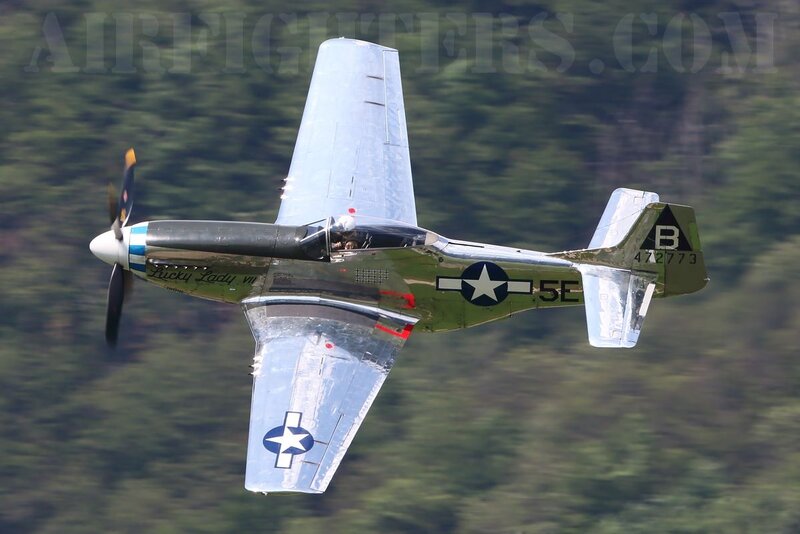 P-51 Mustang Aircraft — Green, Dynamic, Afternoon