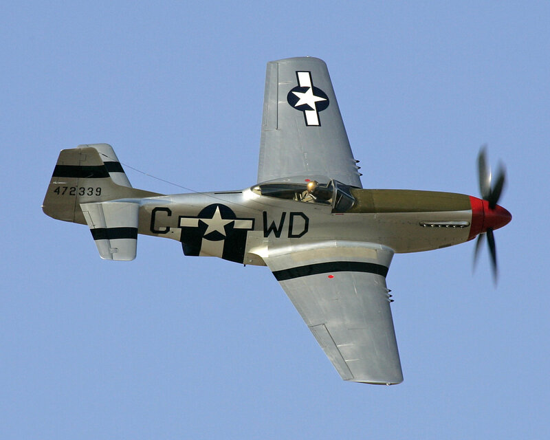 P-51 Mustang Aircraft — Silver, Clear