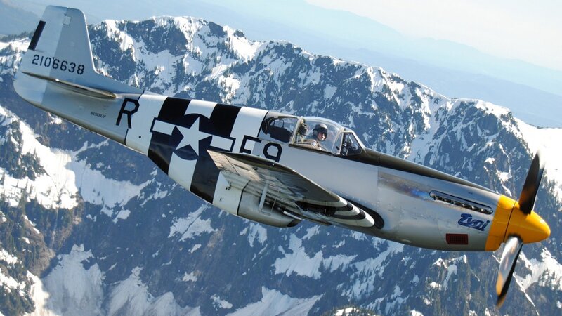 P-51 Mustang Aircraft — Silver, Dramatic, Afternoon, Photograph