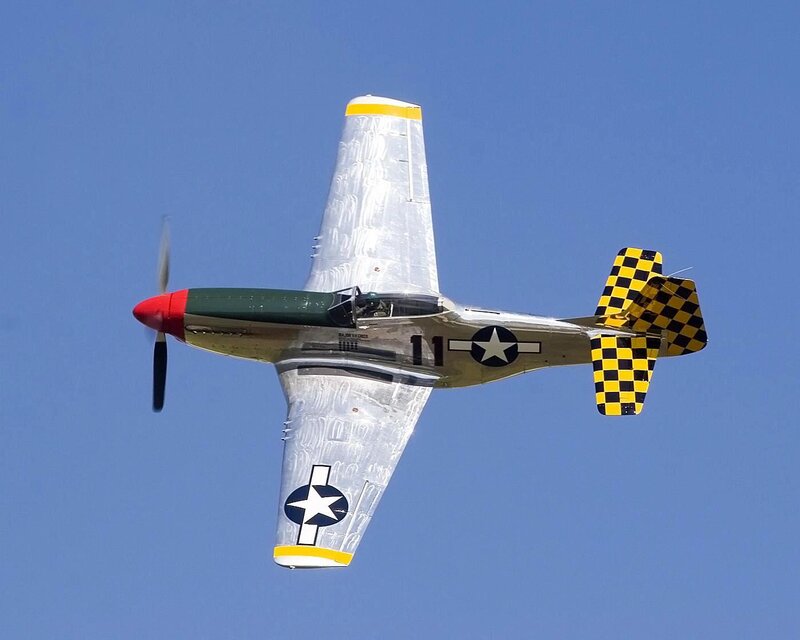 P-51 Mustang Airplane — Blue, Clear, Afternoon, Photograph