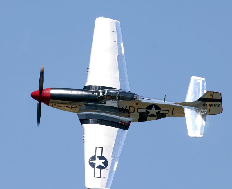 P-51 Mustang Airplane — Blue, Clear, Afternoon