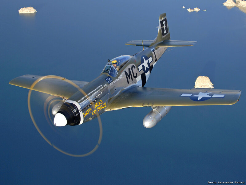 P-51 Mustang Airplane — Blue, Serene