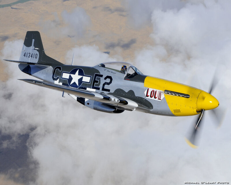 P-51 Mustang Airplane — Gray, Dynamic, Afternoon