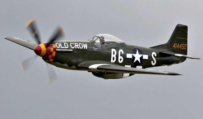P-51 Mustang Airplane — Gray, Dynamic, Photograph, Propeller, Pilot