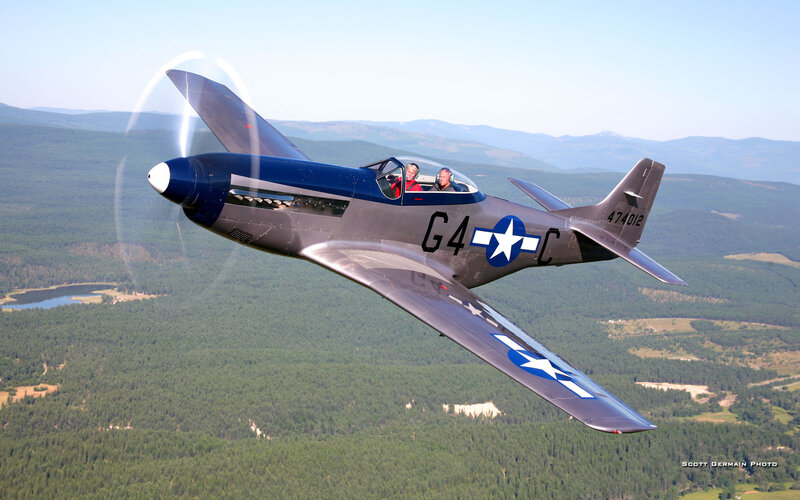 P-51 Mustang Airplane — Gray, Serene, Afternoon