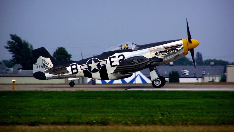 P-51 Mustang Airplane — Green, Calm, Afternoon