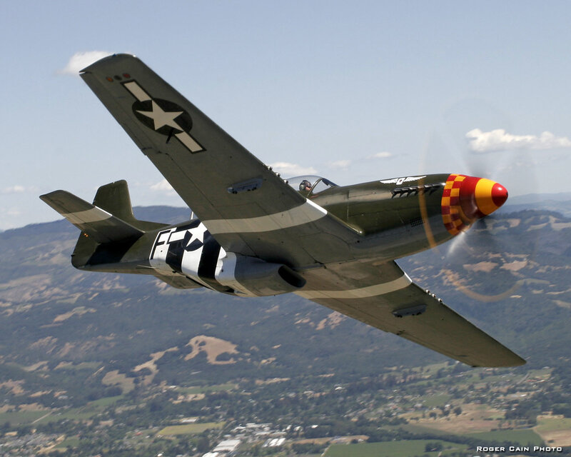P-51 Mustang Airplane — Green, Dynamic