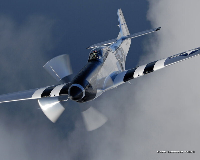 P-51 Mustang Airplane — Silver, Dramatic