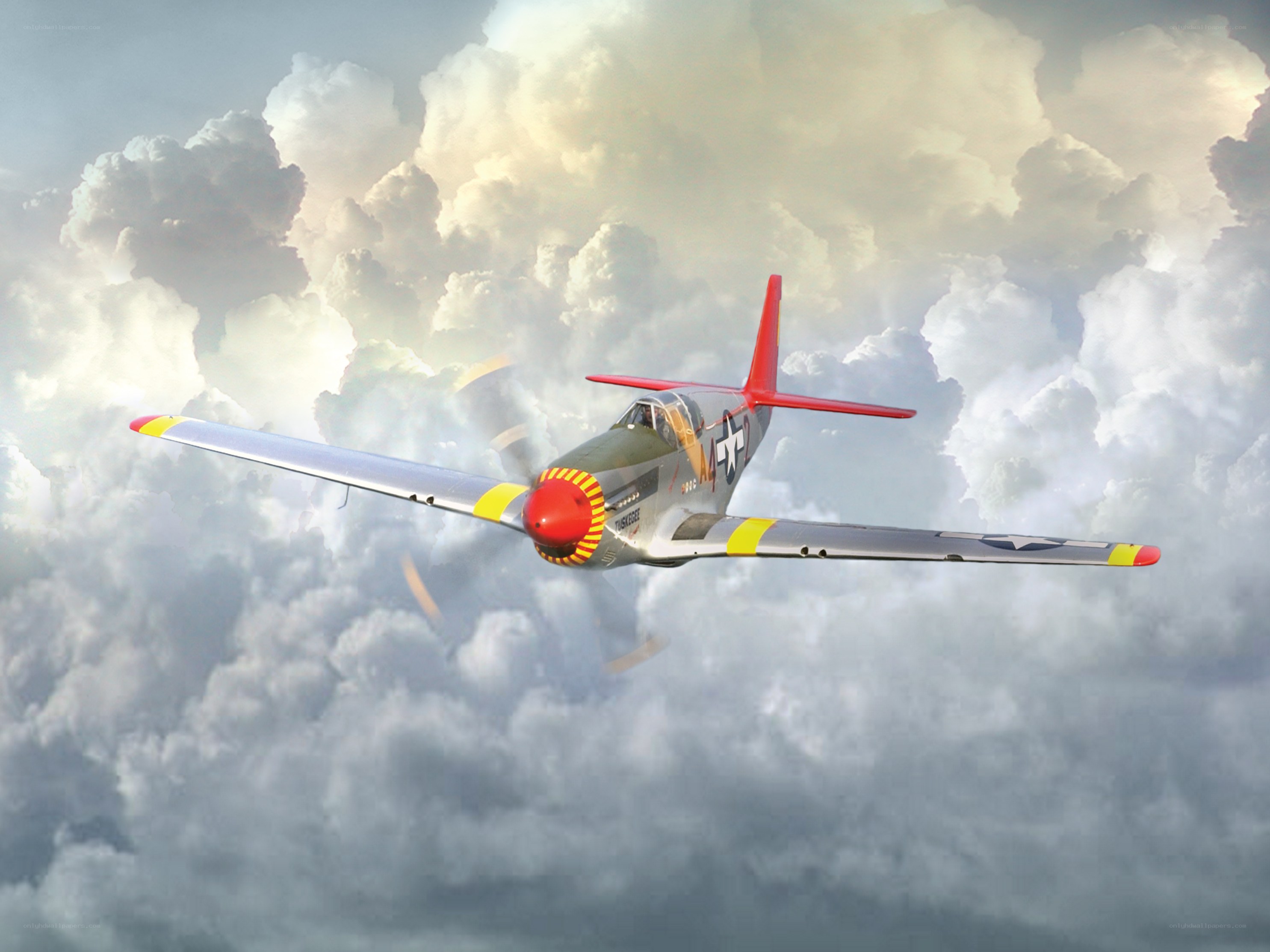 P-51 Mustang in Clouds
