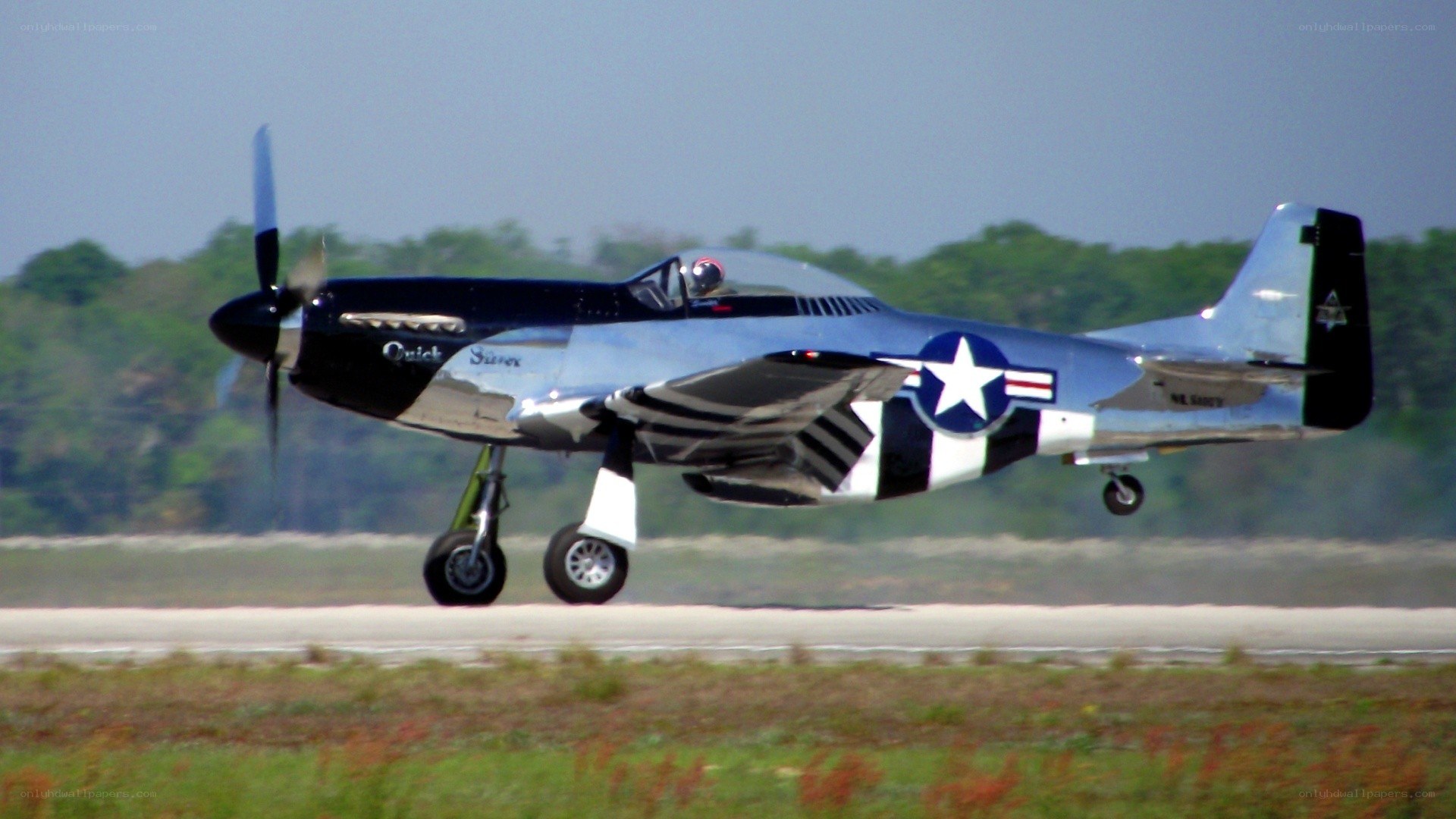P-51 Mustang taking off